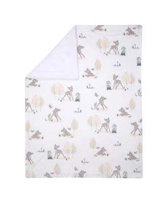 Baby Disney Bambi & Thumper White Minky/Fleece Deer Blanket