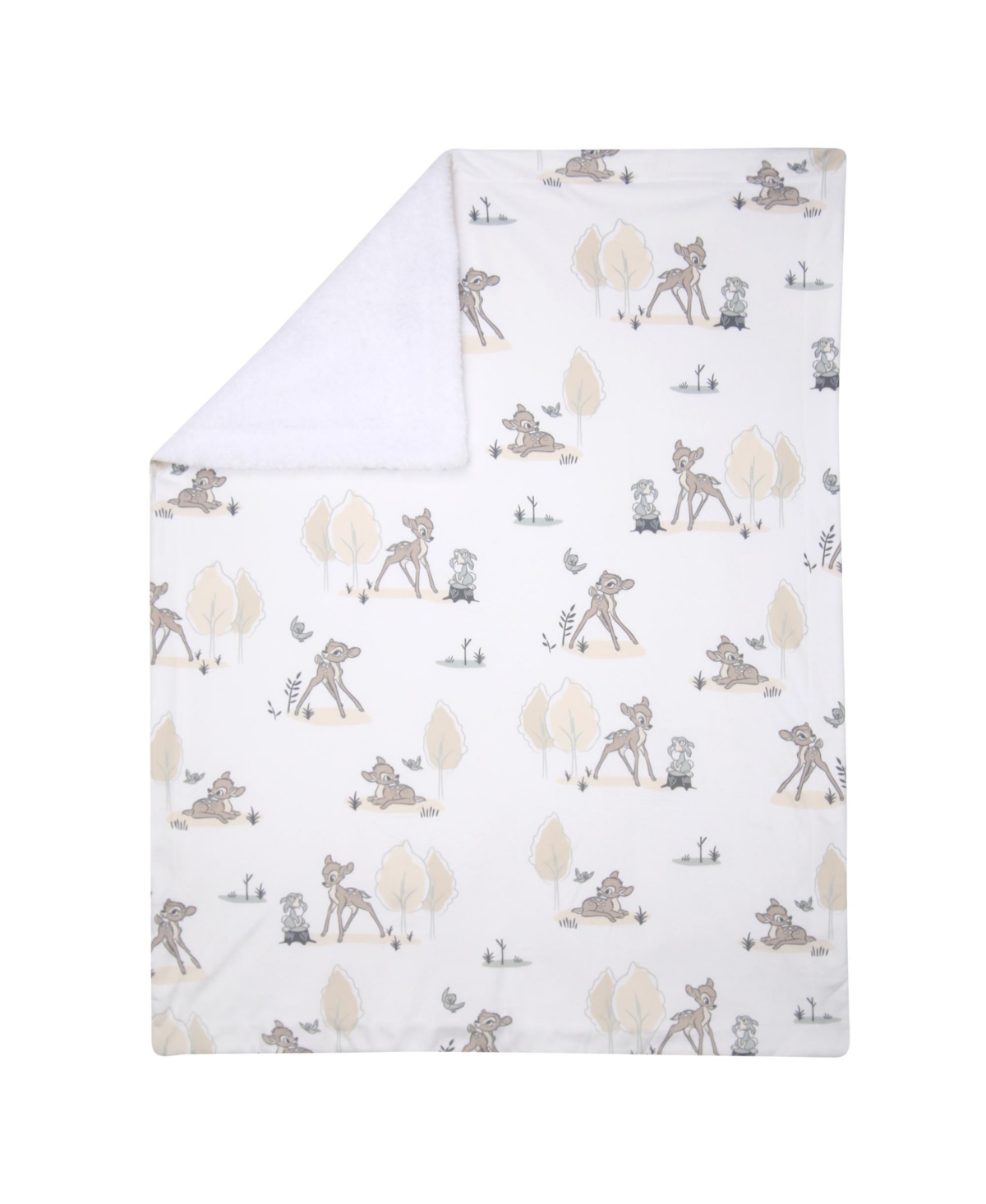 Lambs & Ivy Disney Baby Bambi & ThumperMinky/Fleece Deer Baby Blanket - White