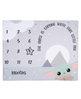Baby Star Wars The Child/Grogu/Baby Yoda Fleece Milestone Blanket w/ Star