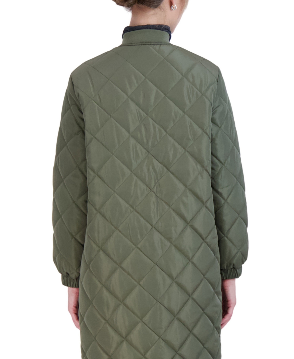Sebby Collection Women's Long Diamond Quilt Jacket