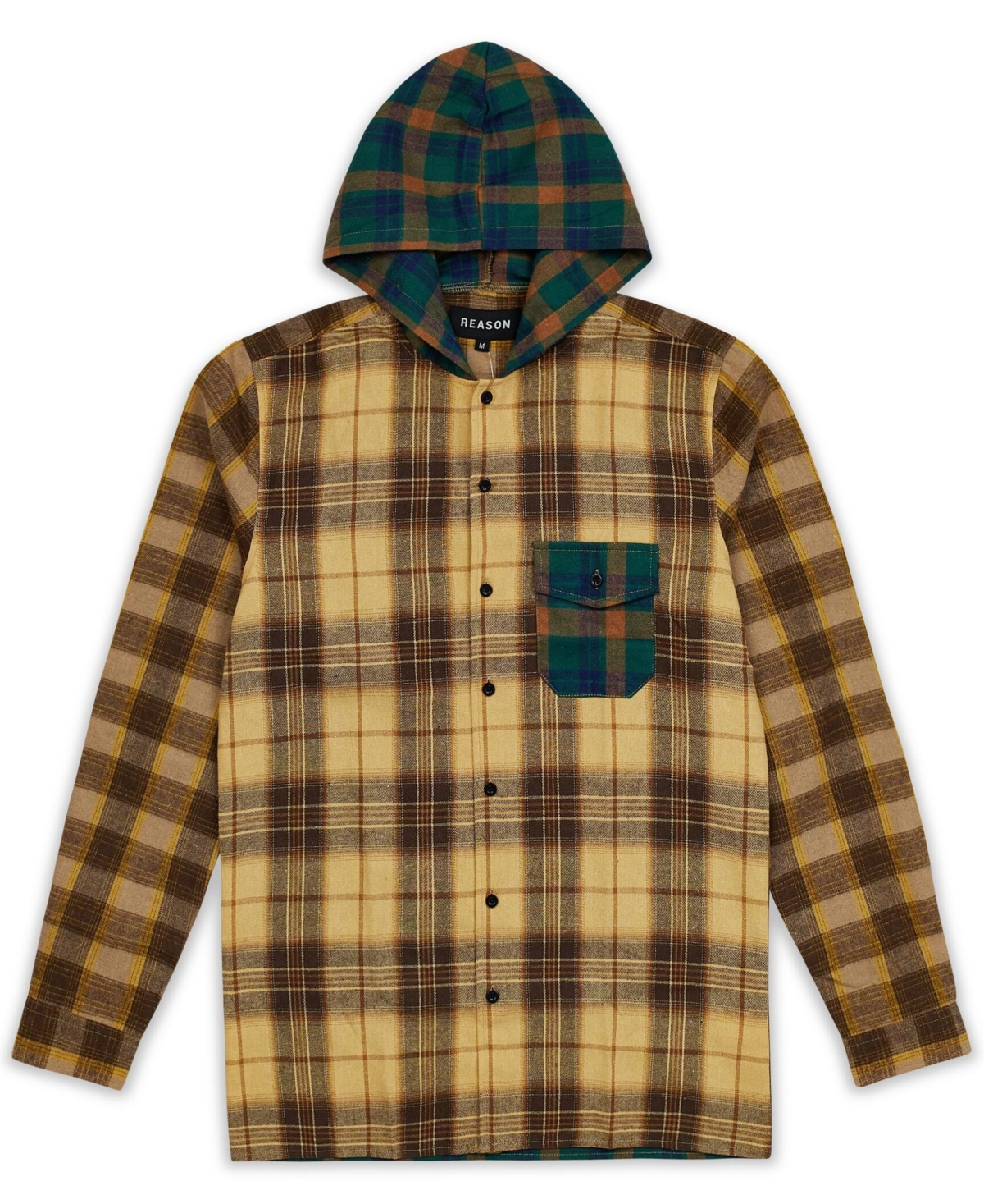 Men's World Is Yours Hooded Flannel Shirt - Rust, Copper