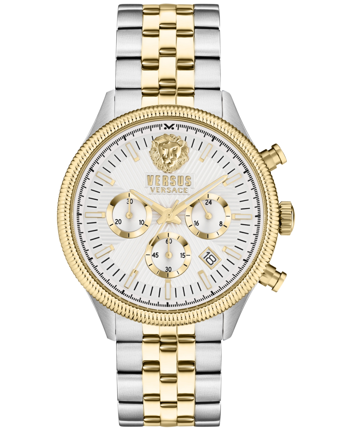 Shop Versus Men's Chronograph Colonne Ion Plated Stainless Steel Bracelet Watch 44mm In Two Tone