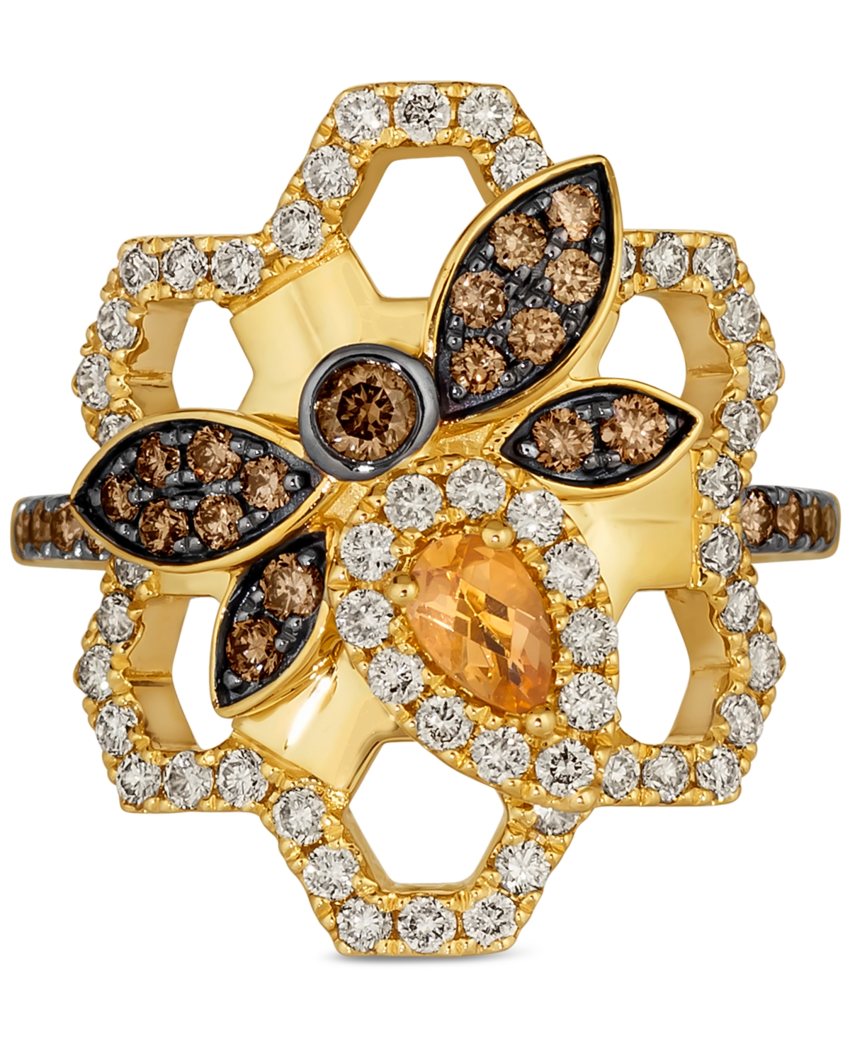 Le Vian Cinnamon Citrine (1/6 Ct. T.w.), Chocolate Diamonds (1/3 Ct. T.w.) & Nude Diamonds (5/8 Ct. T.w.) St In No Color