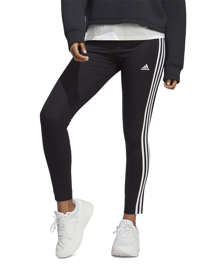 adidas Women's Essentials High-Waist 3-Stripes Jersey Leggings - Macy's