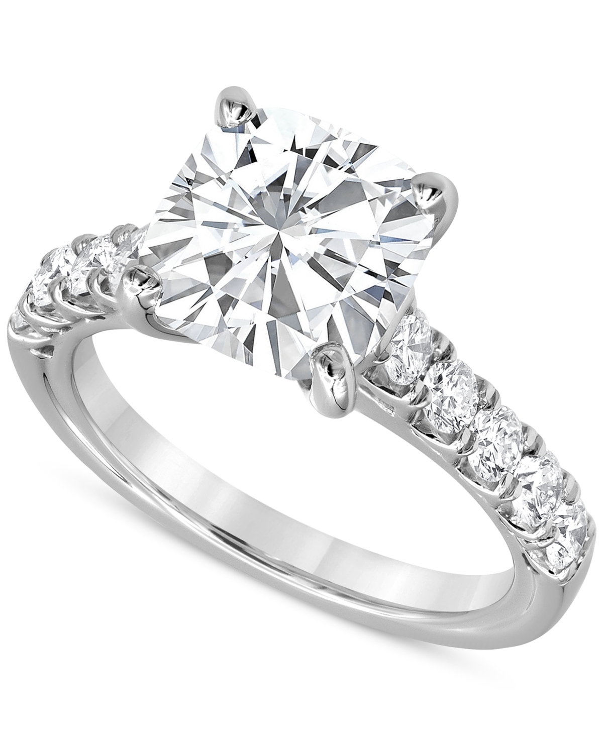 Badgley Mischka Certified Lab Grown Diamond Cushion Cut Engagement Ring (4-3/4 Ct. T.w.) In 14k White Gold