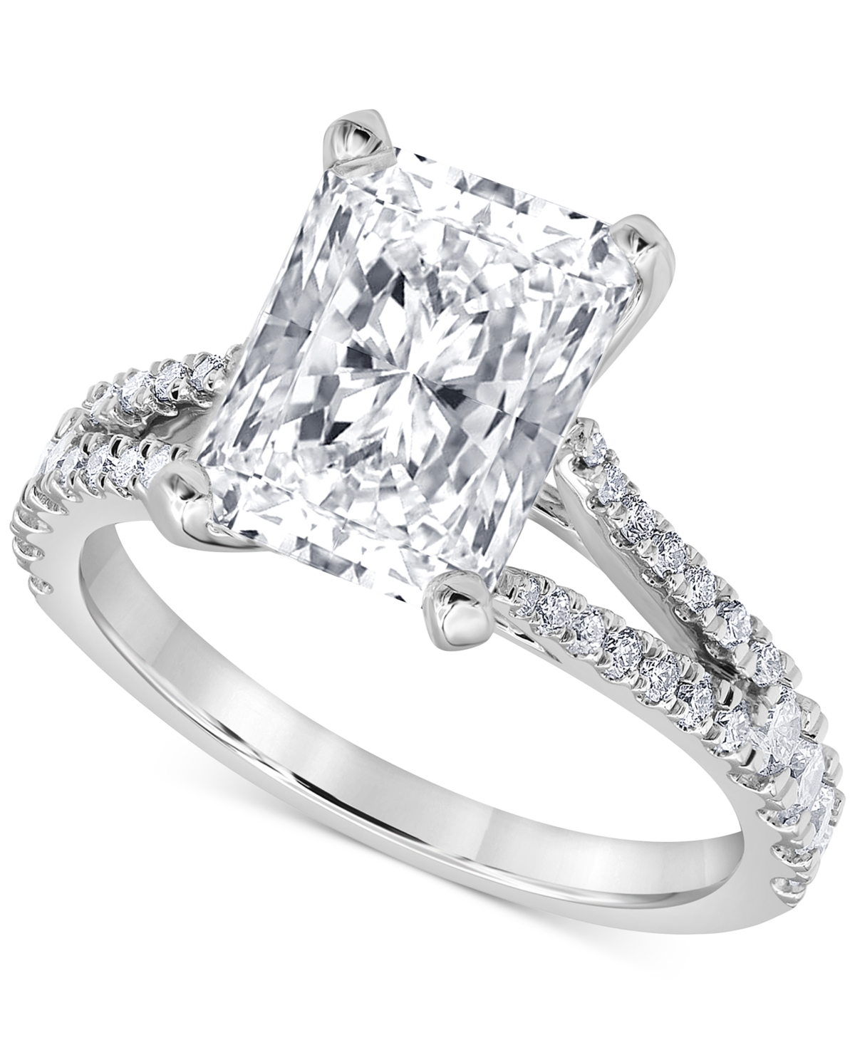 Certified Lab Grown Diamond Radiant Cut Engagement Ring (4-1/2 ct. t.w.) in 14k White Gold - White Gold