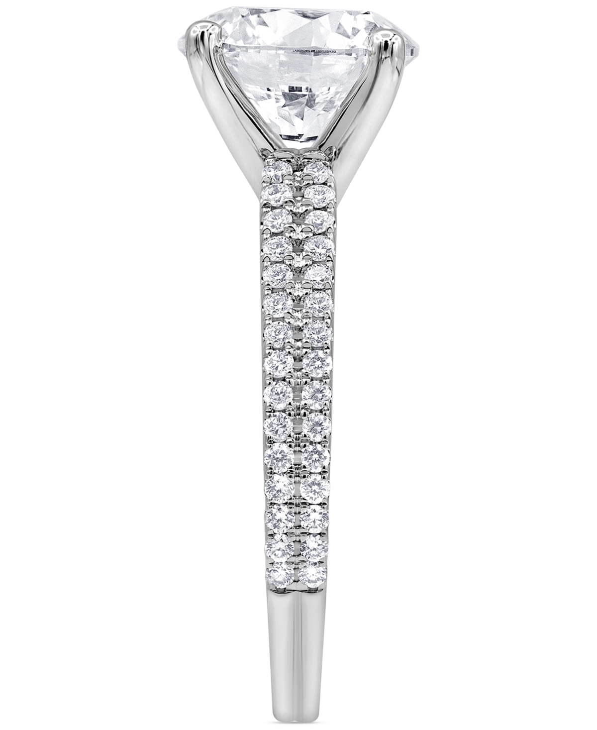 Badgley Mischka Certified Lab Grown Diamond Pave Set Engagement Ring (3-7/8 ct. t.w.) in 14k- White Gold