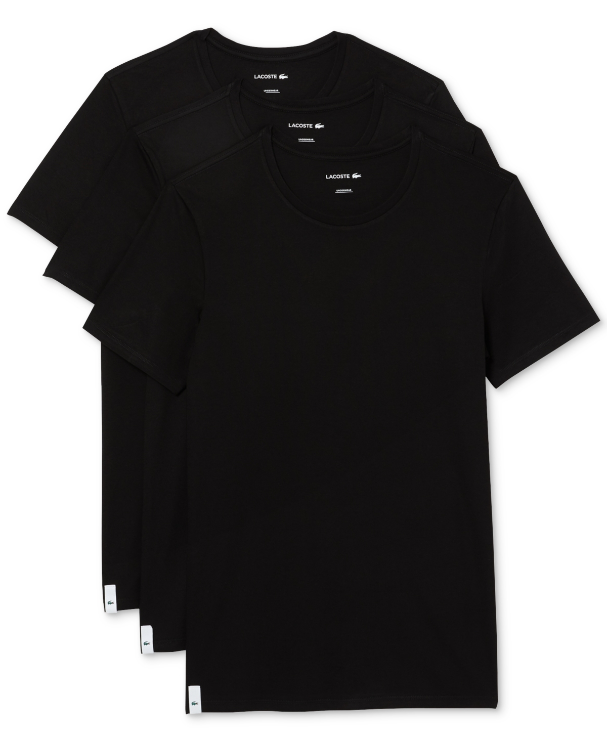 Lacoste Men's 3-Pack Crewneck Slim-Fit Undershirts