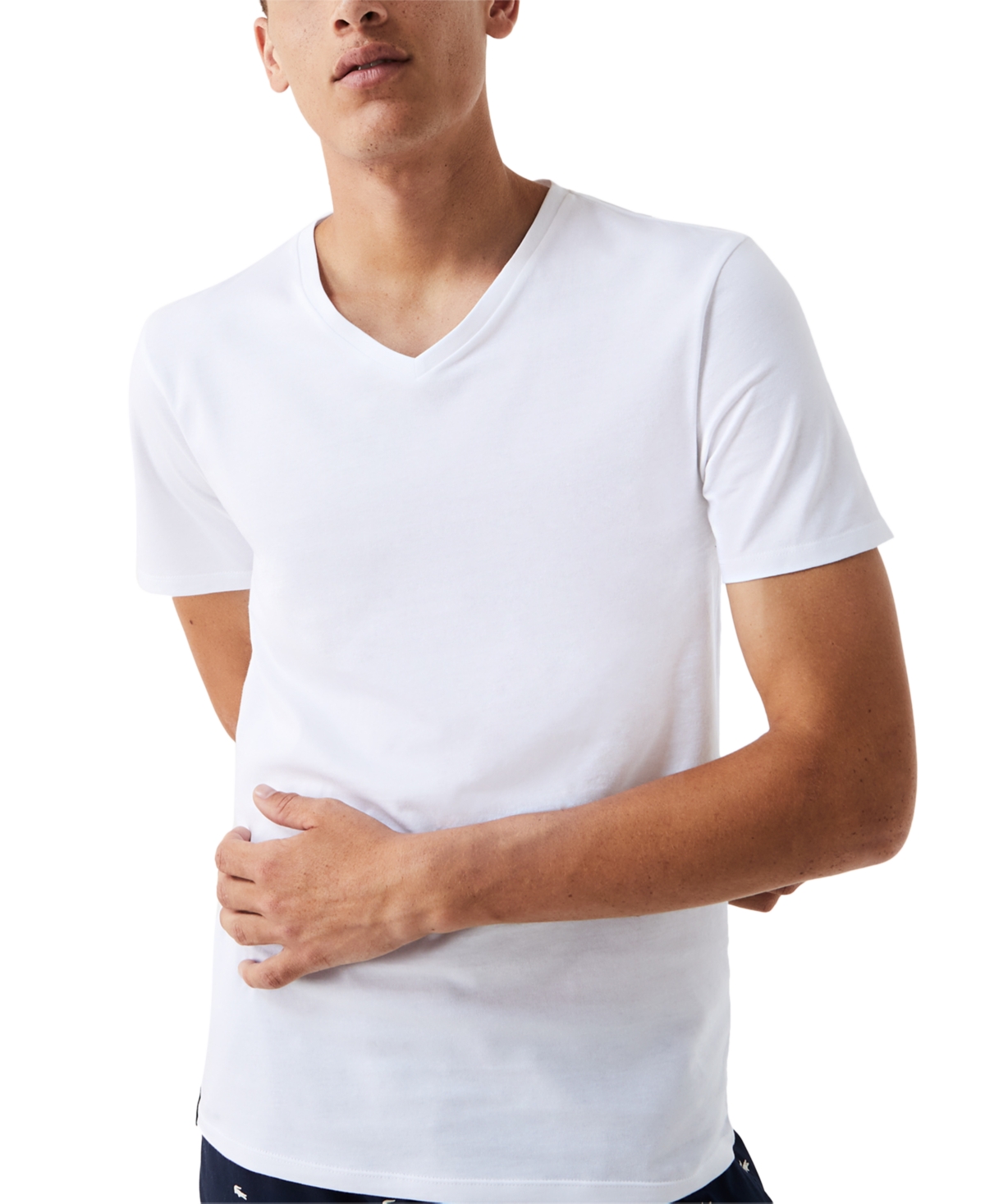 Lacoste Men's 3-Pack V-Neck Slim Fit Undershirts