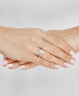 IGI Certified Lab Grown Diamond Emerald-Cut Engagement Ring (3 ct. t.w.) in 14k White Gold