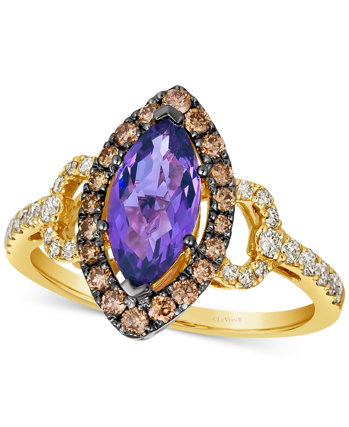 Le Vian Grape Amethyst (1-1/5 Ct. T.w.), Chocolate Diamonds (1/3 Ct. T.w.) & Nude Diamonds (1/4 Ct. T.w.) Ma In No Color