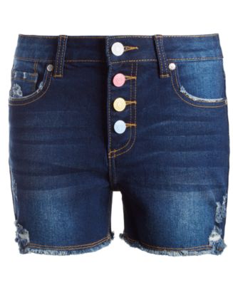 Gogo Jeans Big Girls High-Rise Rainbow Button Denim Shorts - Macy's