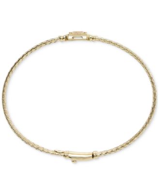 Garnet & White Topaz (1/5 ct. t.w.) Woven Bangle Bracelet in 14k Gold-Plated Sterling Silver (Also in Citrine, Swiss Blue Topaz, Morganite, Amethyst, Peridot & Onyx)