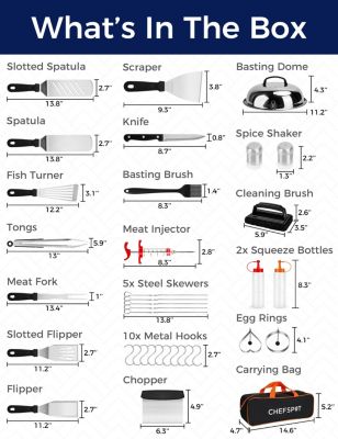 36 Piece Stainless Steel Griddle Accessories Kit for Blackstone and Other Griddles