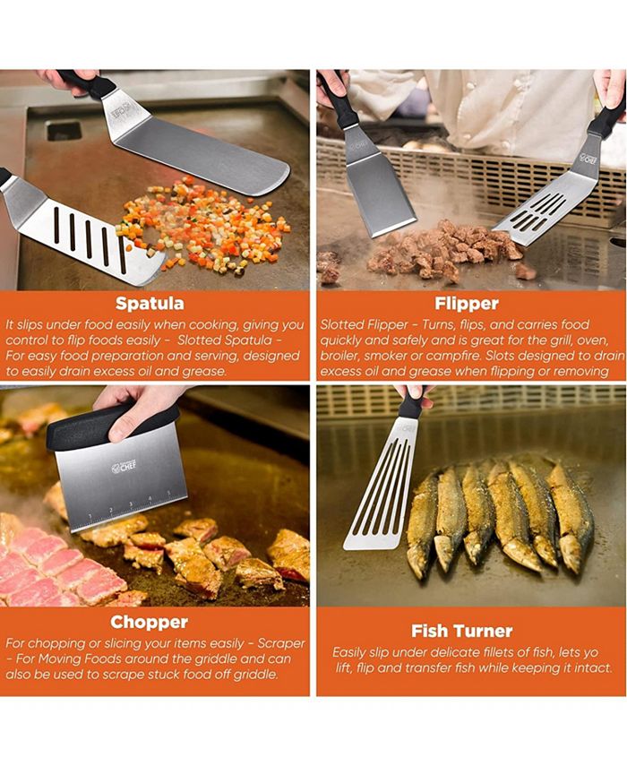 Commercial Chef 36 Piece Stainless Steel Griddle Accessories Kit for