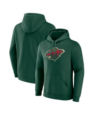 Men's Green Minnesota Wild Primary Logo Pullover Hoodie