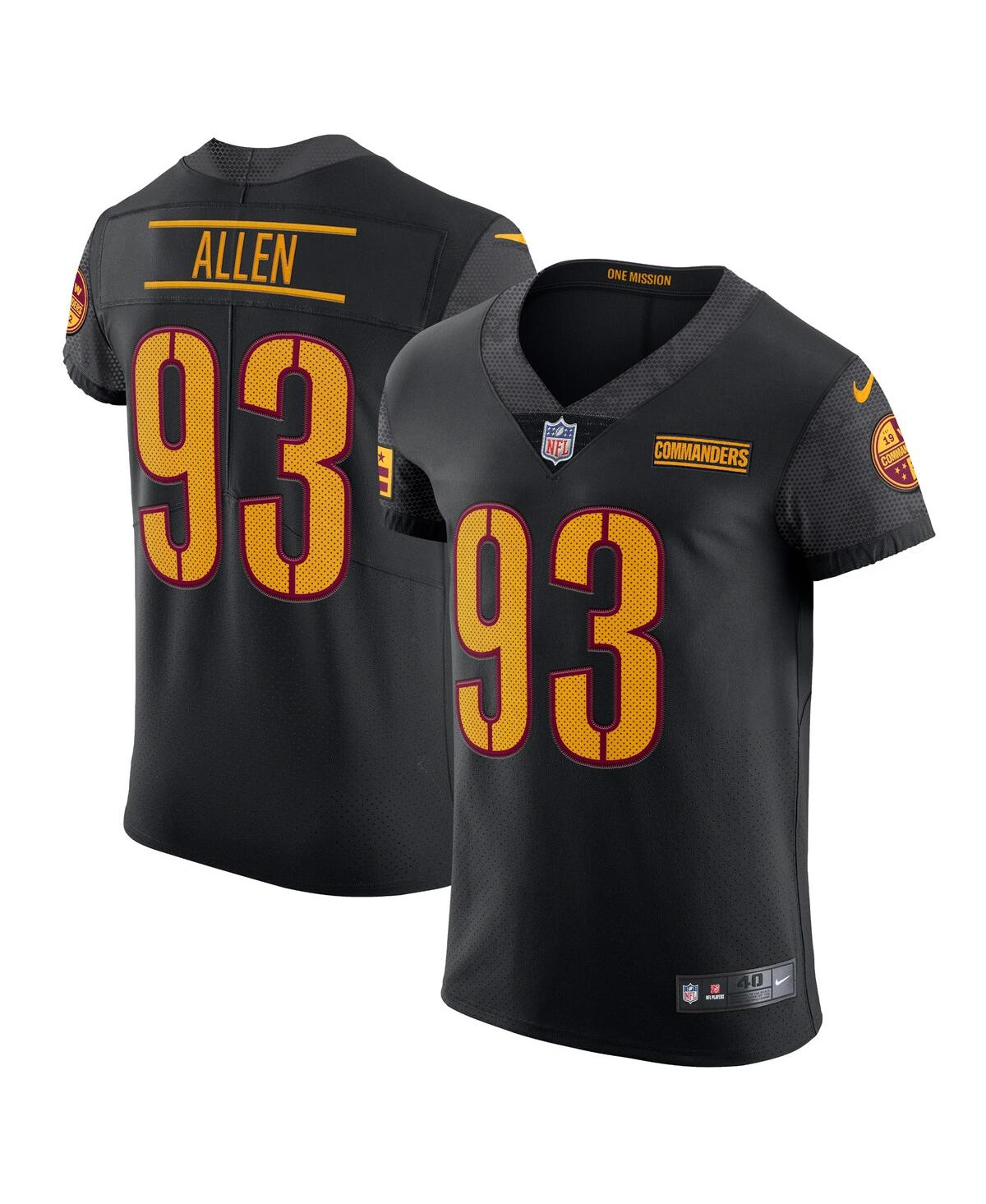 Men's Nike Jonathan AllenWashington Commanders Alternate Vapor Elite Jersey - Black