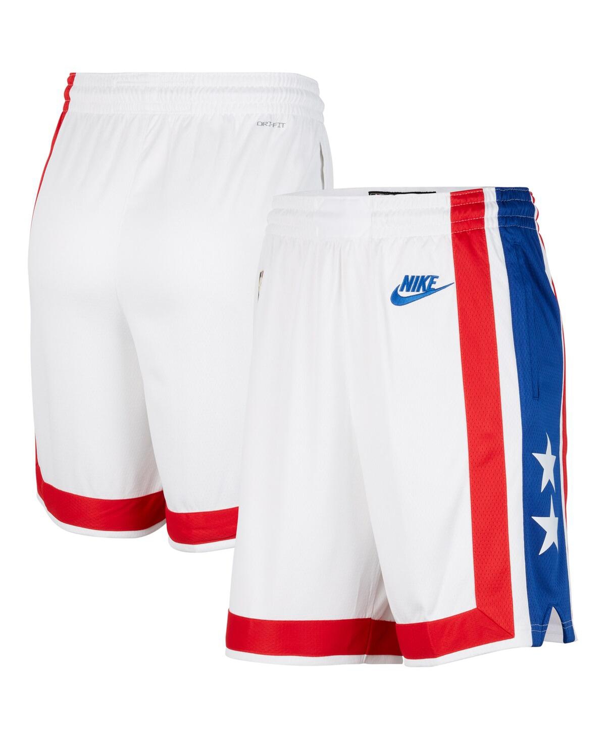 Nike Men's  White, Blue Brooklyn Nets 2022/23 Classic Edition Swingman Performance Shorts In White,blue