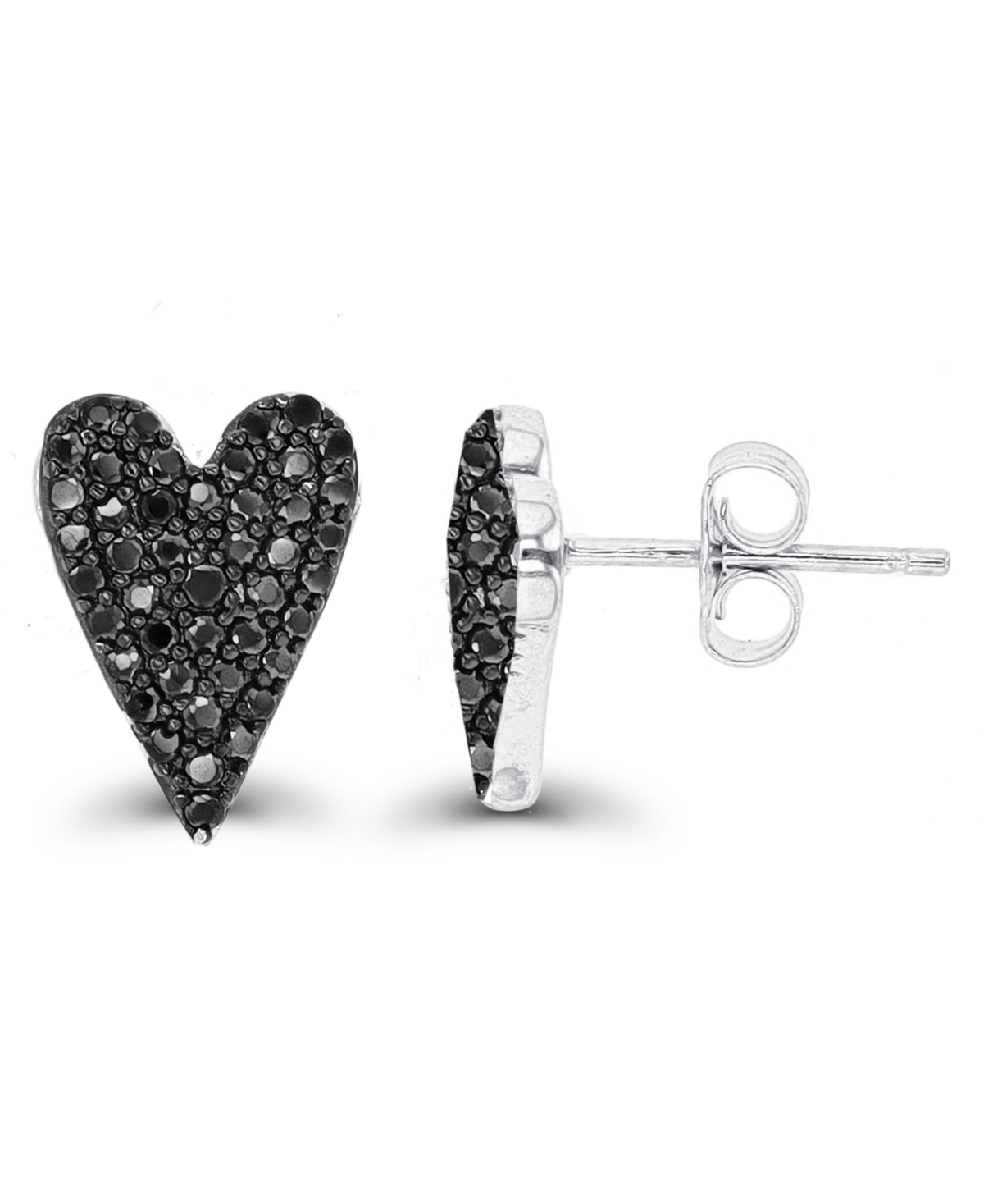 Macy's Cubic Zirconia Stud Earrings (1 Ct. T.w.) In Sterling Silver In Black