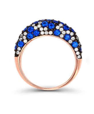 Lab Grown Spinel and Cubic Zirconia Pave Fashion Ring (1 3/4 ct. t.w. and 3/4 ct. t.w.)  in 14 Karat Rose Gold Over Sterling Silver