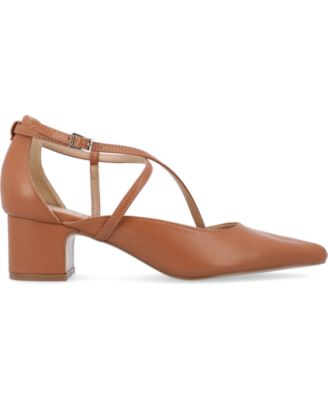 Women's Galvinn Strappy Pointed Toe Block Heel Pumps