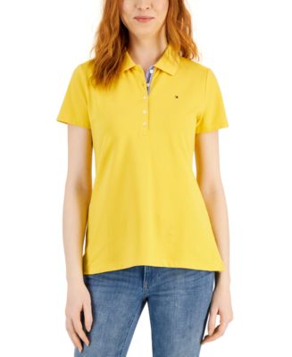 Tommy Hilfiger Women's Solid Short-Sleeve Polo Top & Reviews - Tops ...