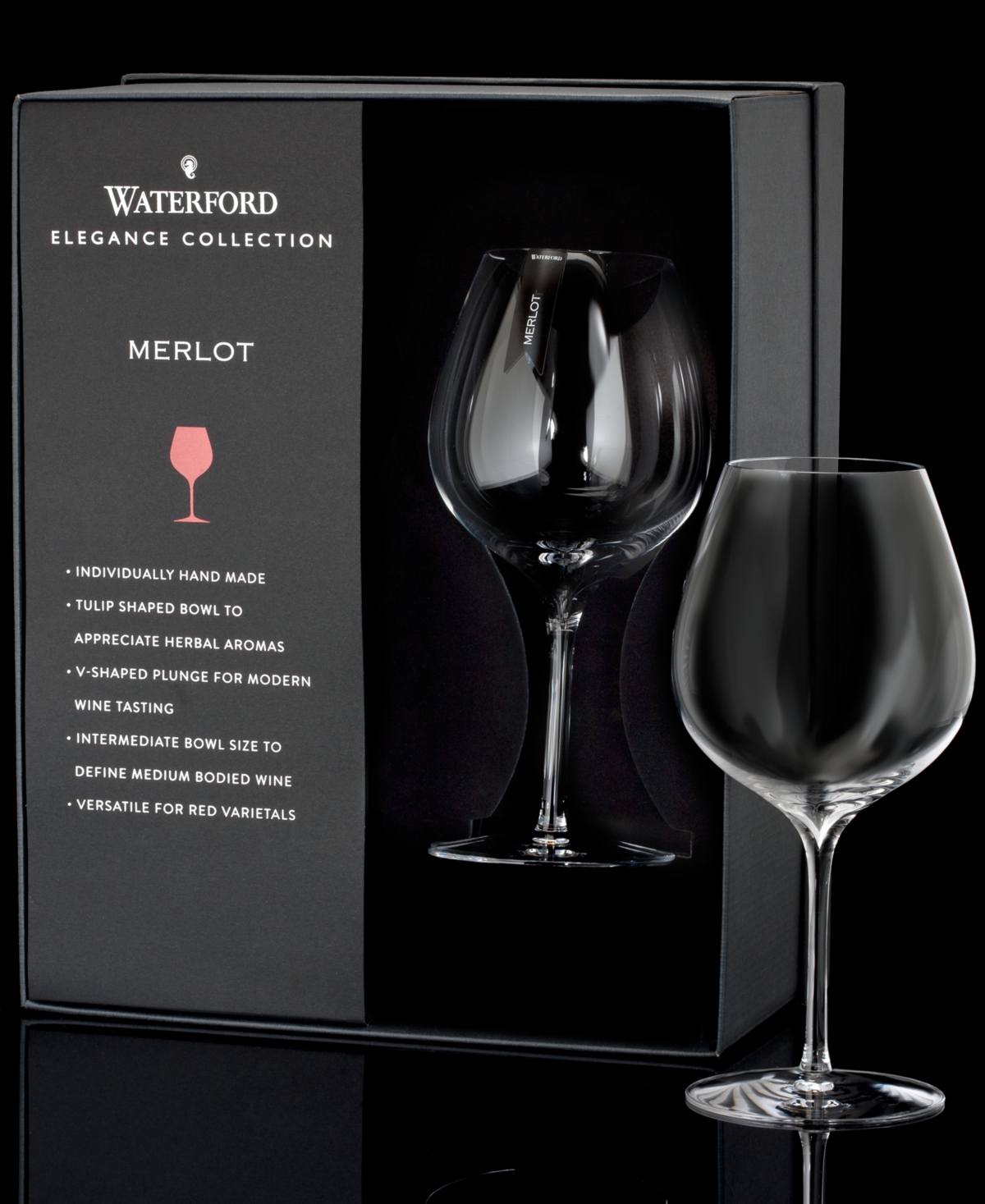Shop Waterford Elegance Merlot Wine Glass Pair In Clear
