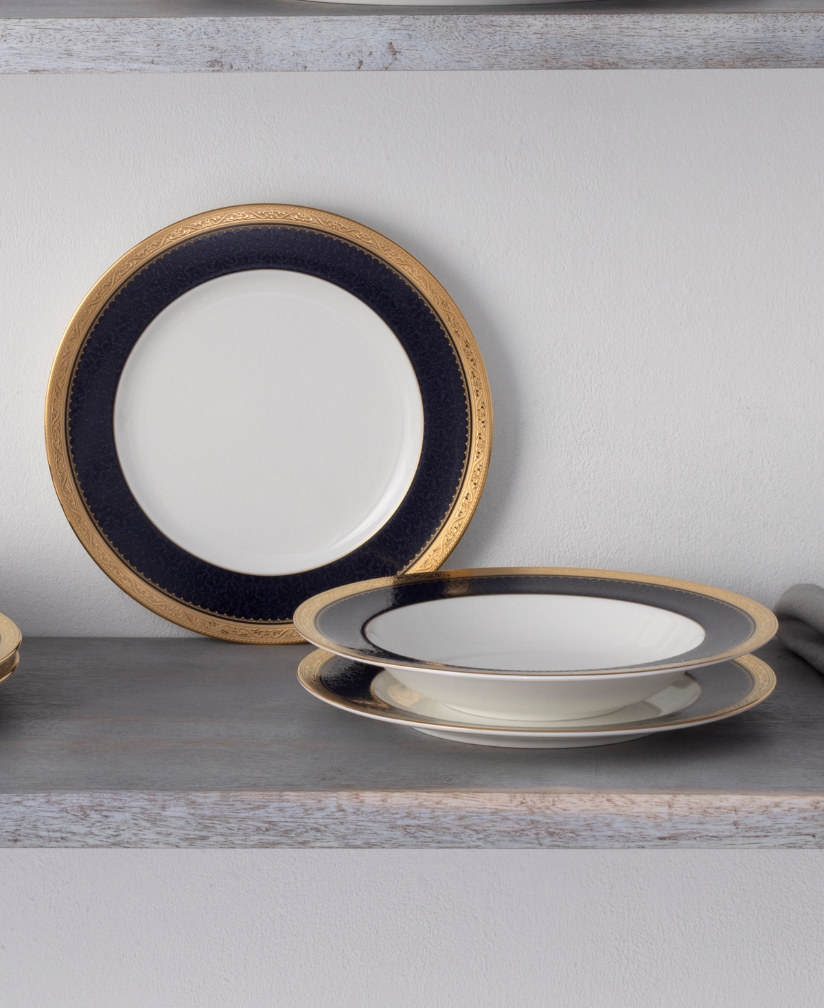 Noritake Odessa Cobalt Set, Service For 4 - Blue and Gold-Tone
