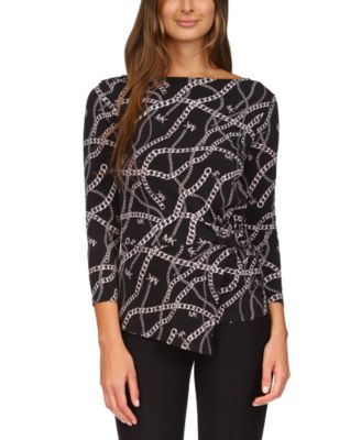 Michael Kors - Women's Chain-Print Twist-Front Top