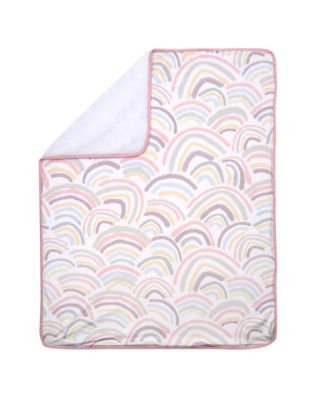 Signature Rainbow Minky/Faux Shearling Soft Fleece Baby Blanket