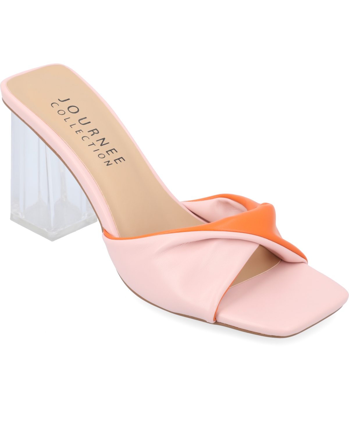 JOURNEE COLLECTION WOMEN'S AYLIA TWIST SLIP ON BLOCK HEL SANDALS
