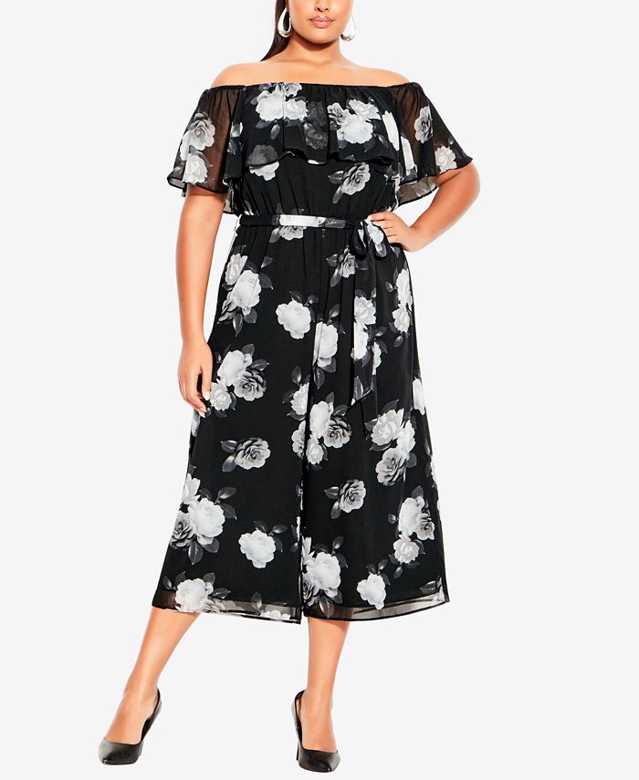 City chic off on sale the shoulder jumpsuit