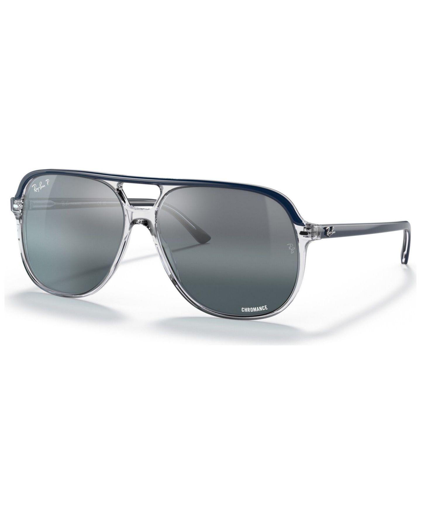 Солнцезащитные очки Ray-Ban Unisex Polarized Sunglasses, RB2198 Bill Chromance, цвет: Синий прозрачный — фото 7