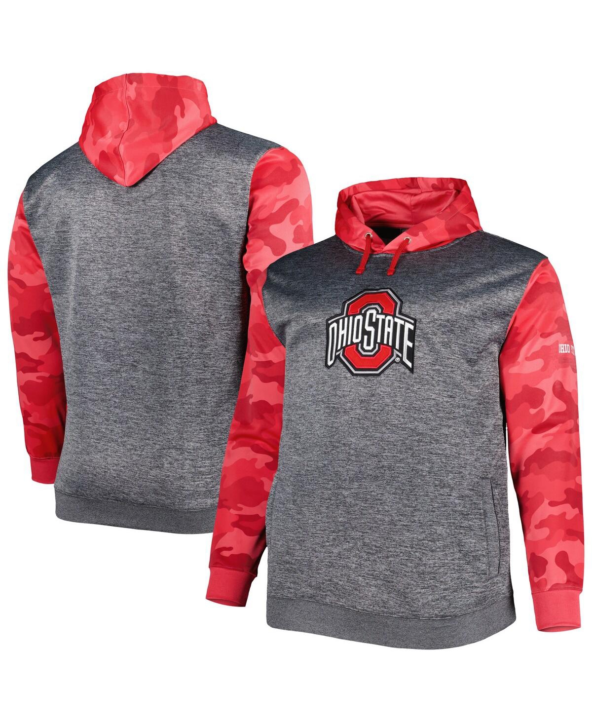 Men's Charcoal Ohio State Buckeyes Big and Tall Camo Pullover Hoodie - Charcoal