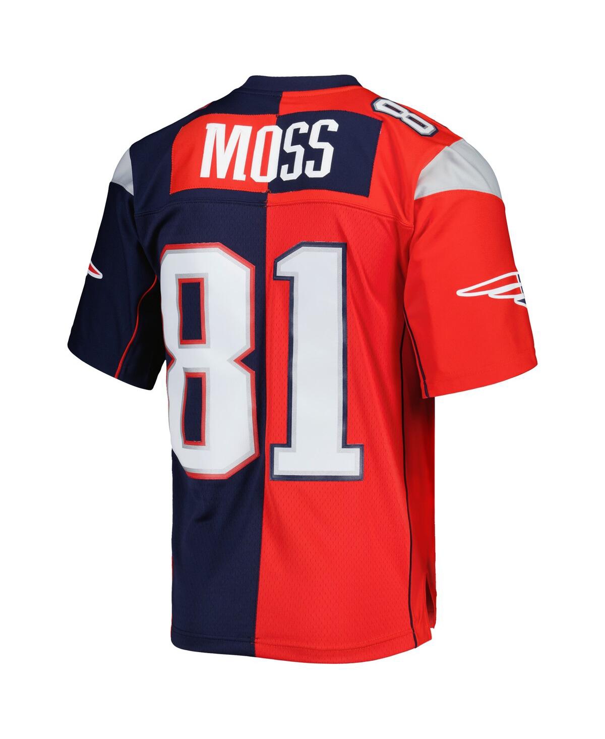 Men's Mitchell & Ness Randy Moss Red New England Patriots 2007 Split Legacy Replica Jersey - Red