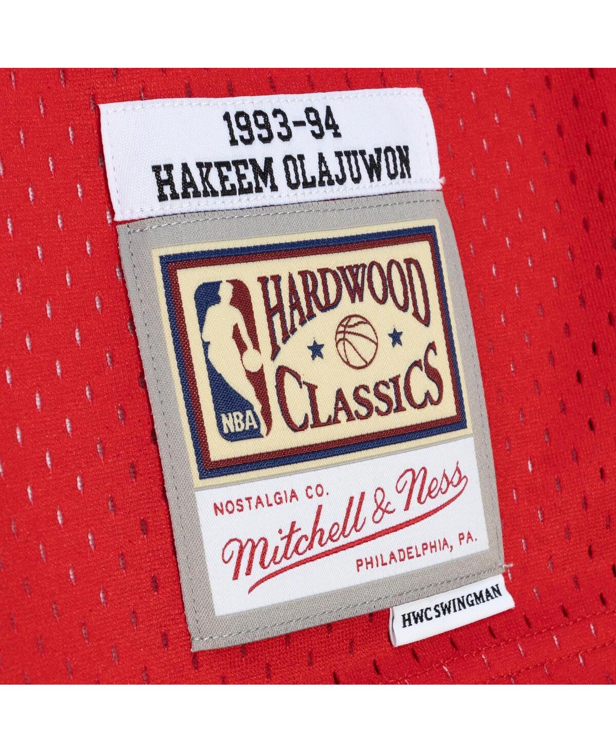 Men's Mitchell & Ness Hakeem Olajuwon Red Houston Rockets Hardwood Classics 1993-94 Split Swingman Jersey - Red