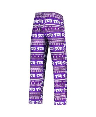 Men's Purple TCU Horned Frogs Swivel Long Sleeve T-shirt and Pants Sleep Set