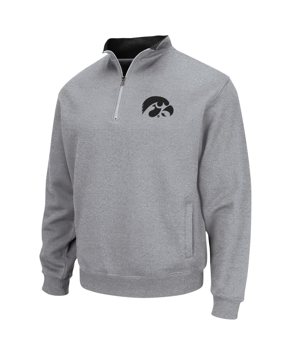 Men's ColosseumIowa Hawkeyes Tortugas Team Logo Quarter-Zip Jacket - Heathered Gray