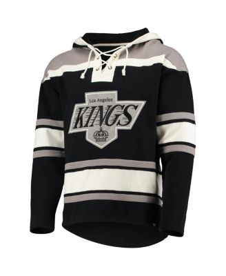 Men's Luc Robitaille Black Los Angeles Kings Retired Player Name and Number Lacer Pullover Hoodie