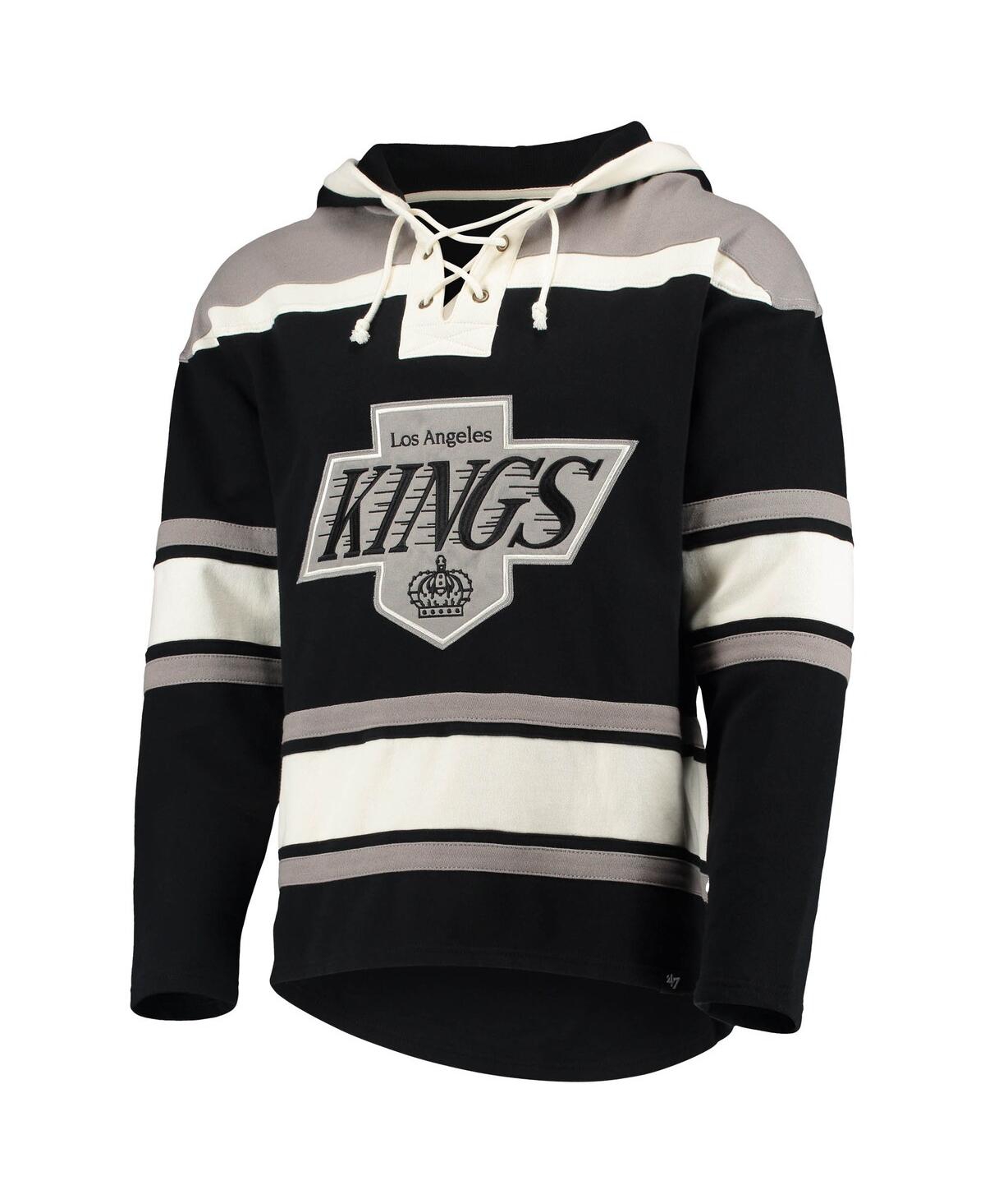 Men's '47 Brand Luc RobitailleLos Angeles Kings Retired Player Name and Number Lacer Pullover Hoodie - Black