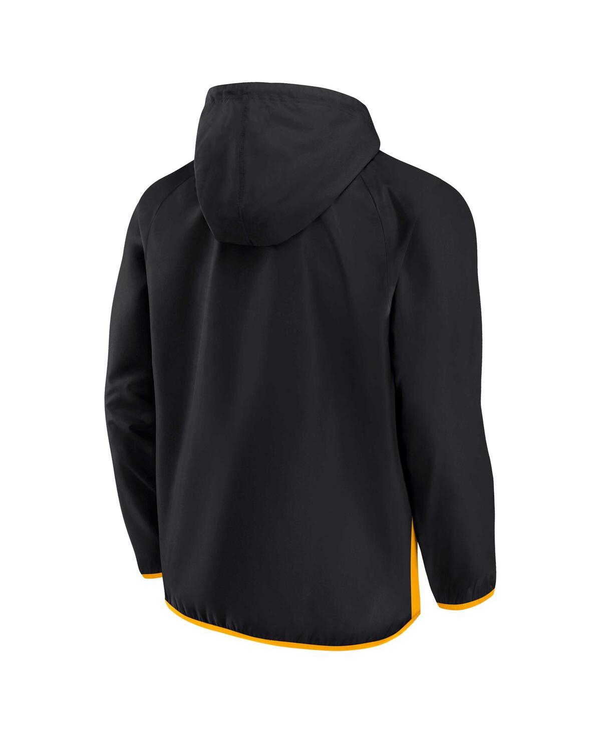 Men's Fanatics Gold Pittsburgh Penguins Backhand Shooter Defender Anorak Raglan Hoodie Quarter-Zip Jacket - Gold
