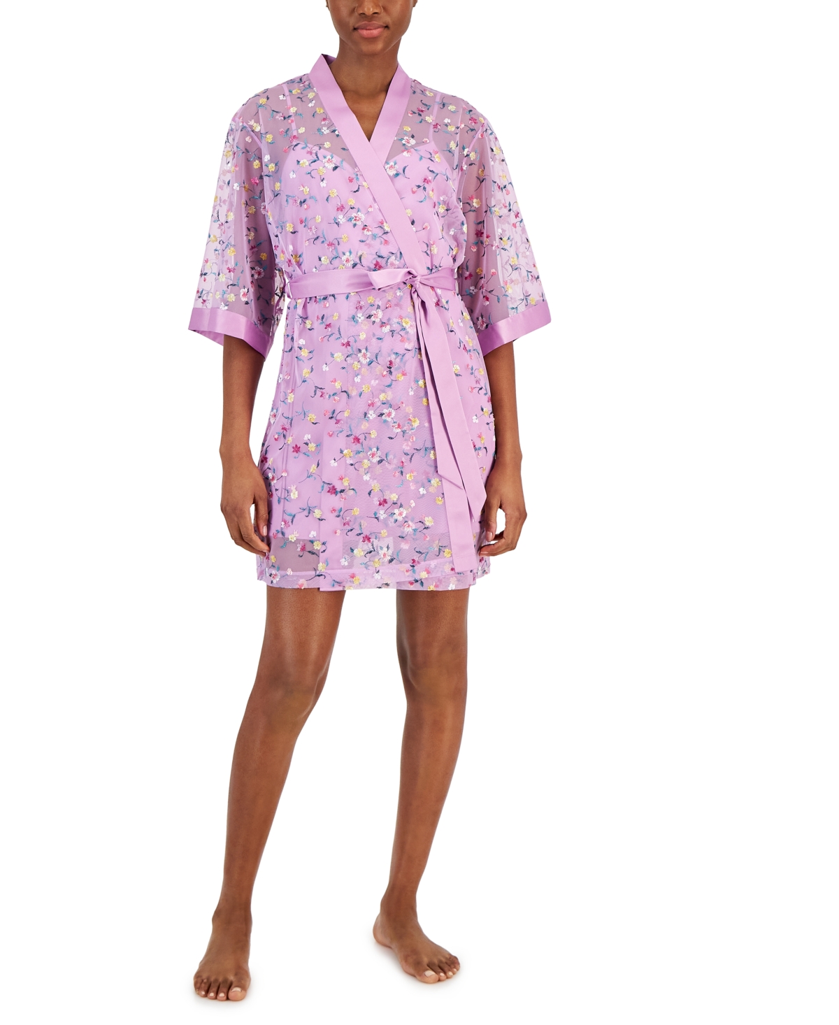 Inc International Concepts I.n.c International Concepts Floral Embroidered Chemise Robe In Embroidered Floral