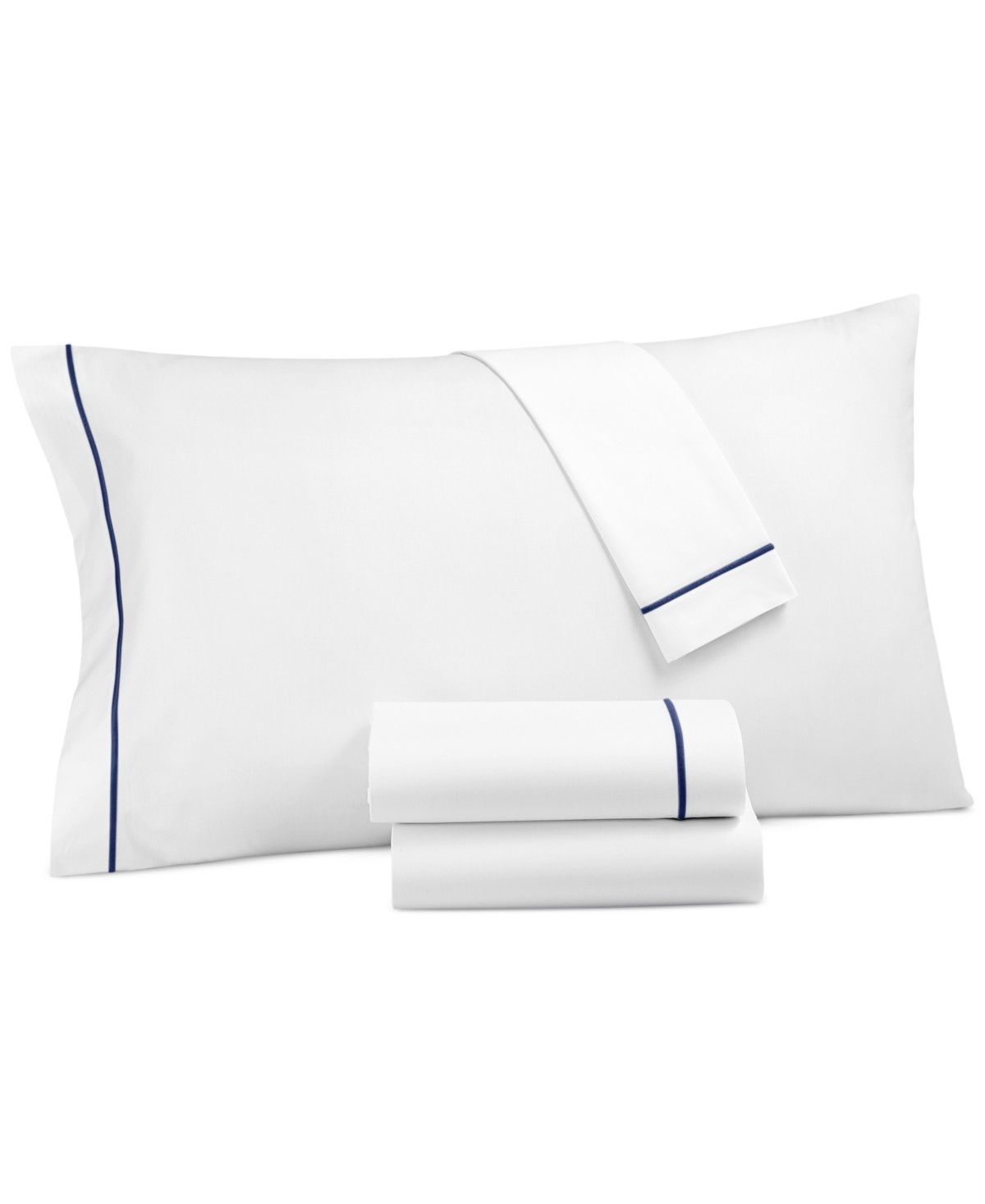 Hotel Collection Italian Percale Cotton 4-pc. Sheet Set, Full, Created For Macy's In Navy