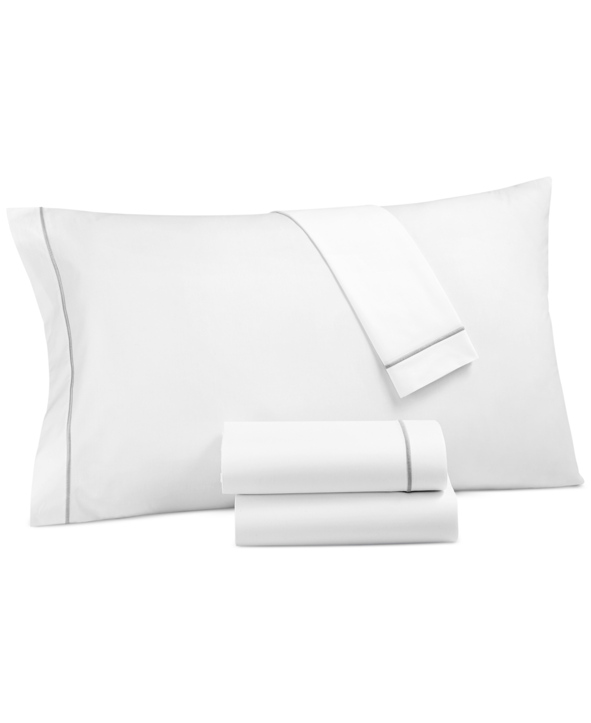 Hotel Collection Italian Percale Cotton 4-pc. Sheet Set, California King, Created For Macy's In Silver