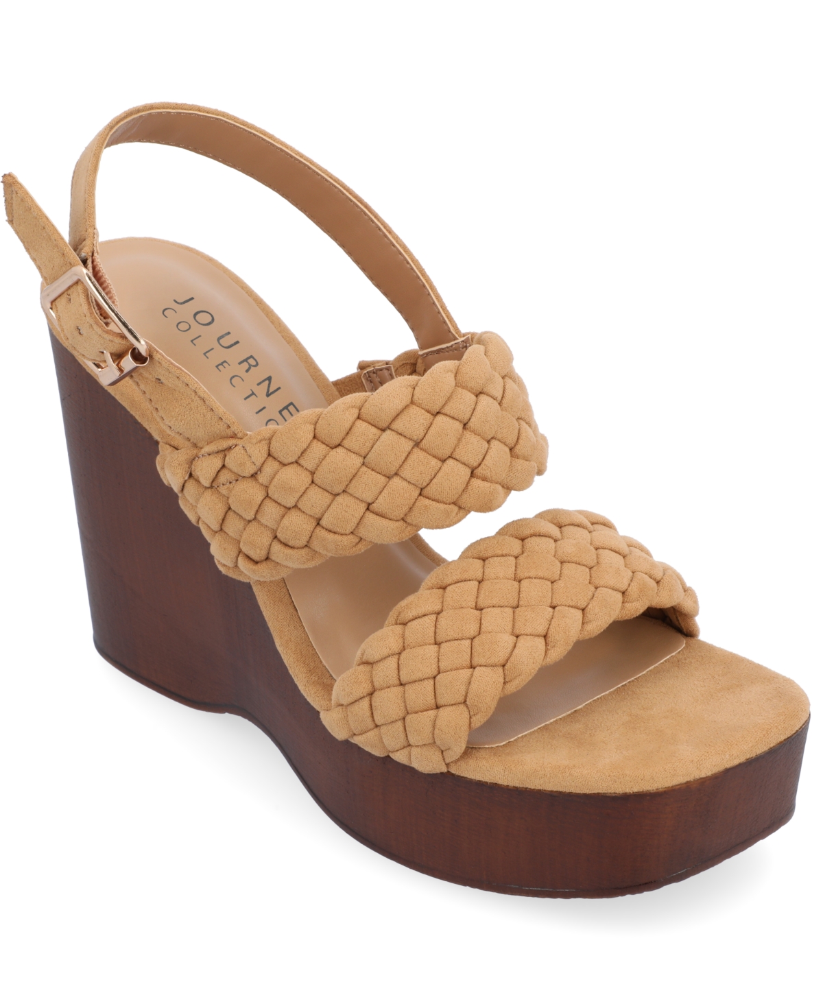 Shop Journee Collection Women's Ayvee Platform Wedge Sandals In Tan