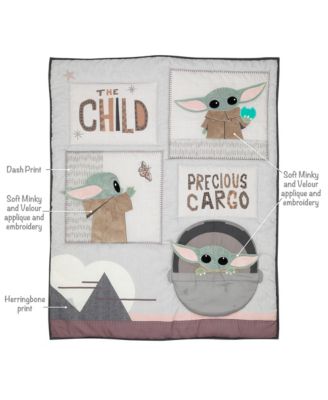 Star Wars The Child Baby Yoda Nursery 3-Piece Baby Crib Bedding Set