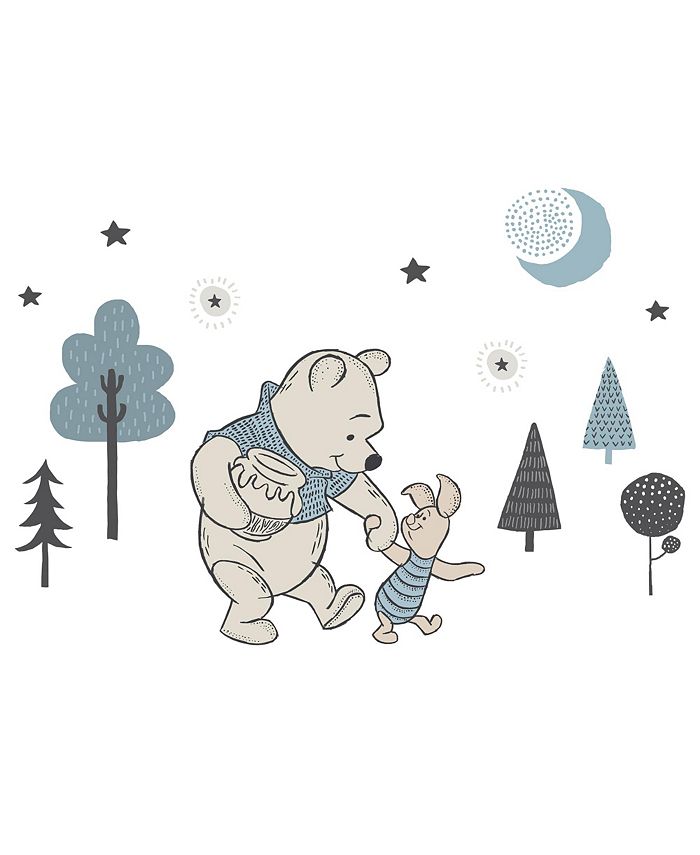 Lambs & Ivy Disney Baby Forever Pooh Blue/Beige Bear Wall Decals by