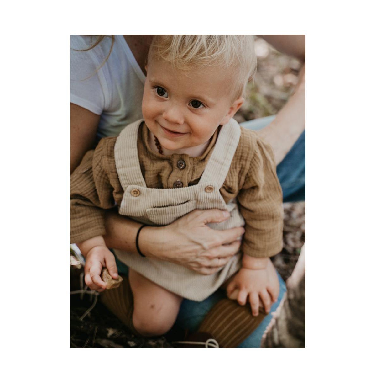 Baby Boy and Baby Girl Cotton Corduroy Overall Romper