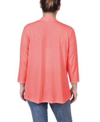 Women's Solid 3/4 Sleeve Cardigan
