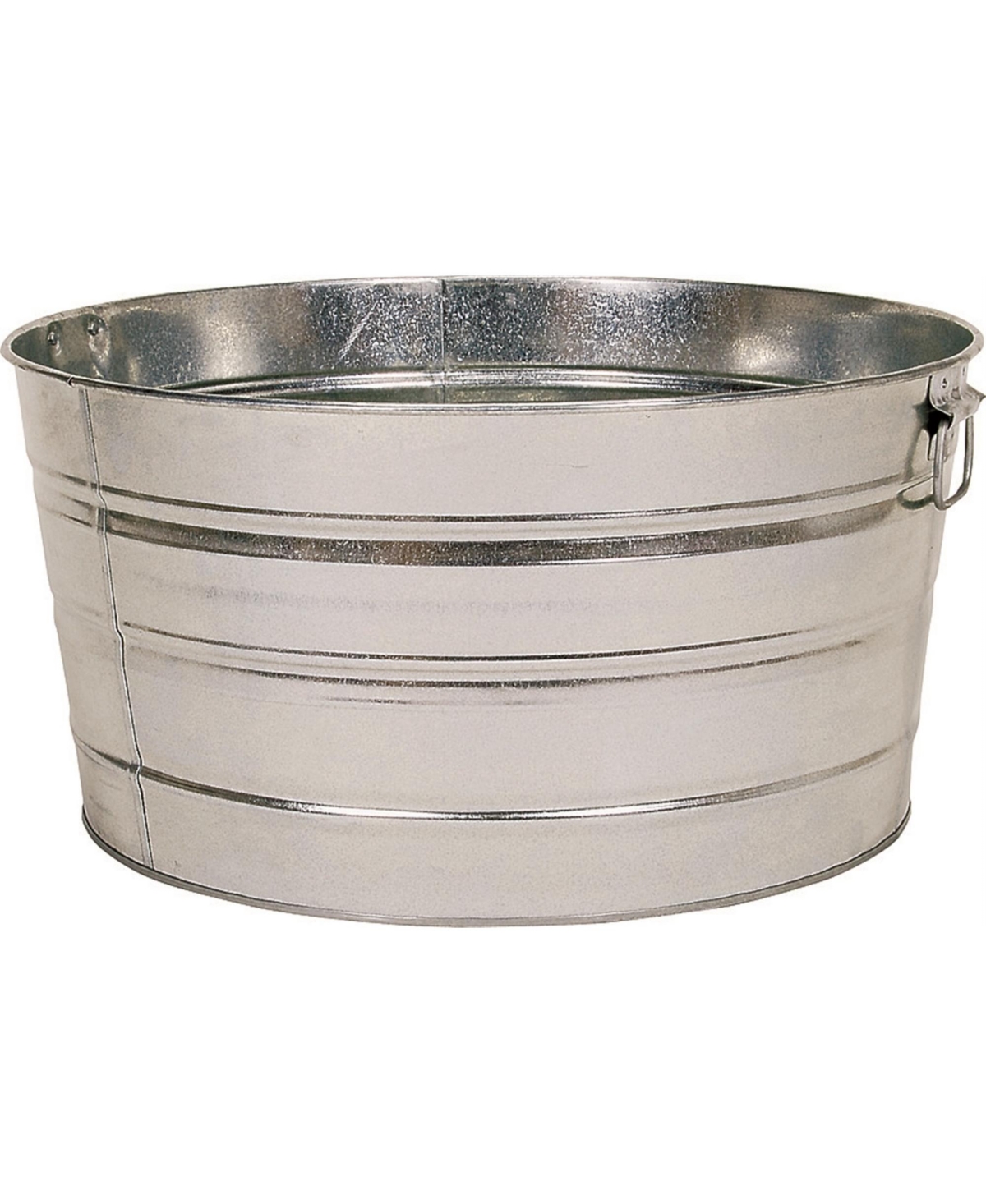 Multi-purpose Round Galvanized Steel Tub, 15 Gal - Silver - Silver